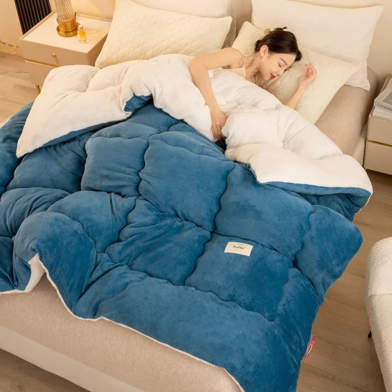 double-sided lamb wool quilt, Various Colors, Sizes