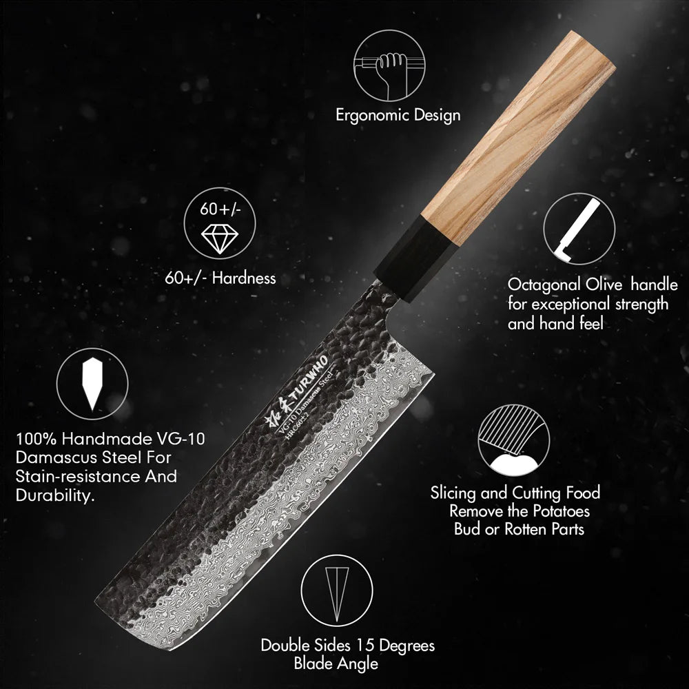 7 " Nakiri Knife 67 Layer Damascus Steel