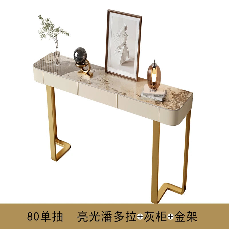 Slate Porch Side Table With Drawer