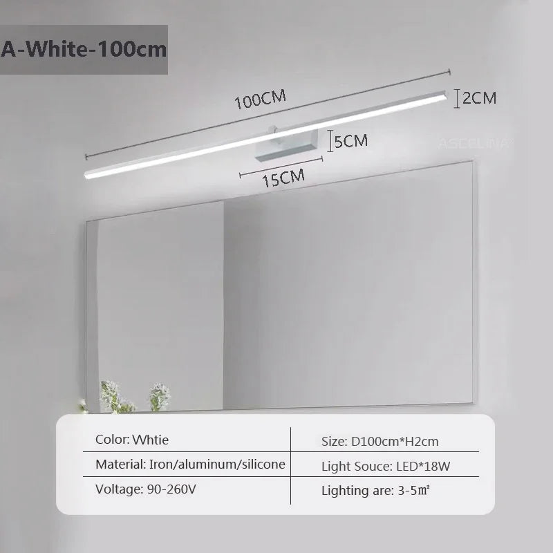 LED, 40/80/100cm Long Strip Light, Black, White
