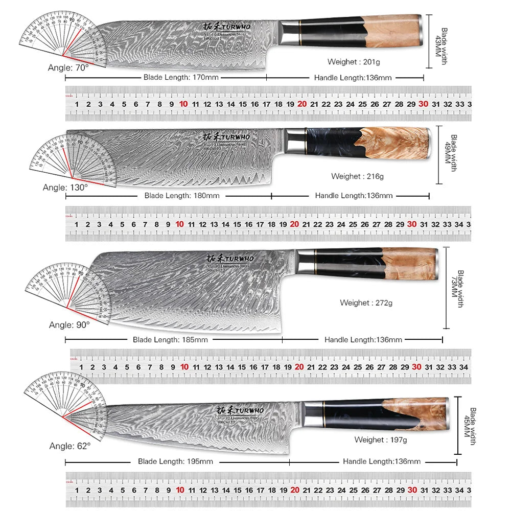 Damascus Kitchen Chef Knife High Carbon Steel