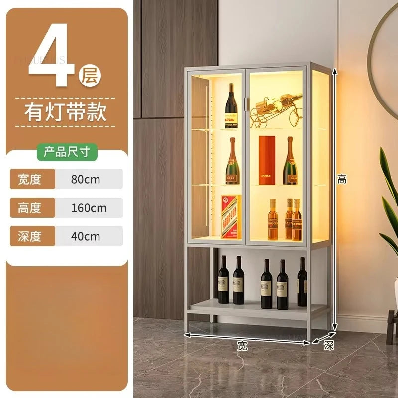 Glass Door Display Cabinet, Minimalist Light