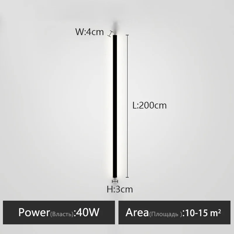 Wall lamp long strip black background