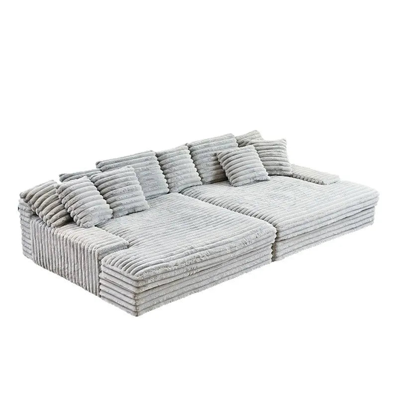 Thick Striped Cloud Velvet Villa Large Sofa Bed, Customizable