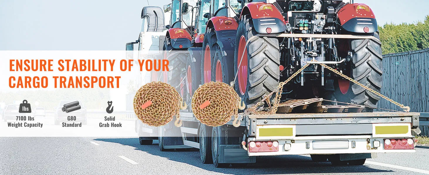 1/2pcs Binder Chain with Safety Grab Hooks, Tie Down