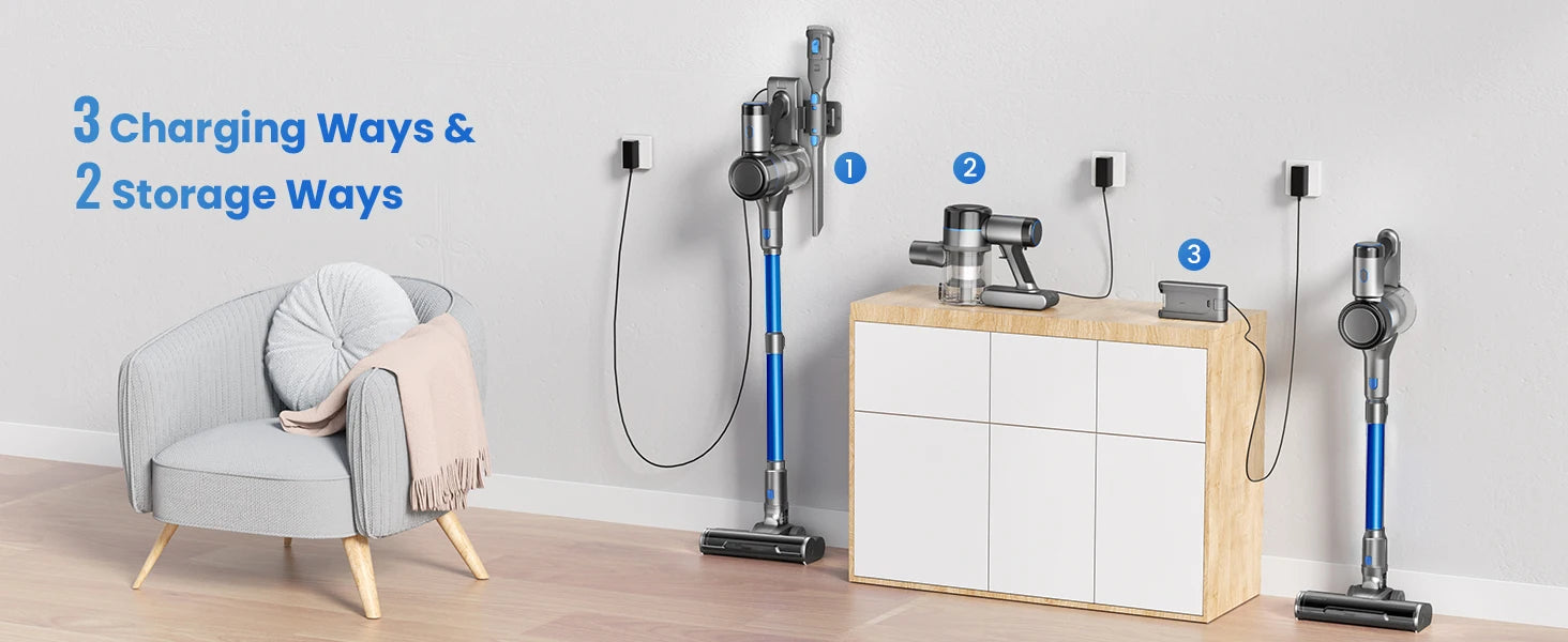 Cordless 45Kpa Stick Vacuum with LED Display