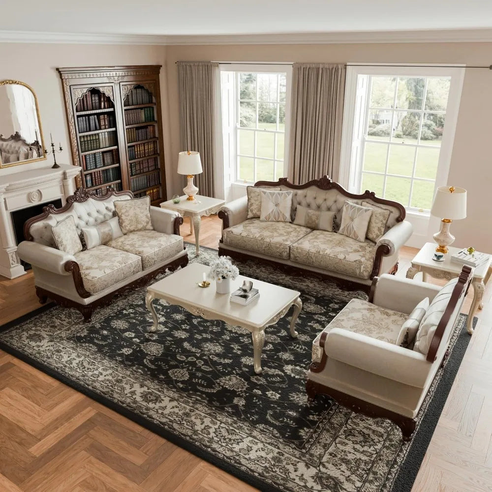 3-Piece Sofa Set with Nailhead Trim