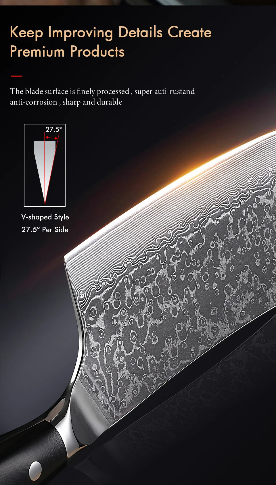 7" Bone Chopper Knife 67 Layers Japanese Damascus Steel