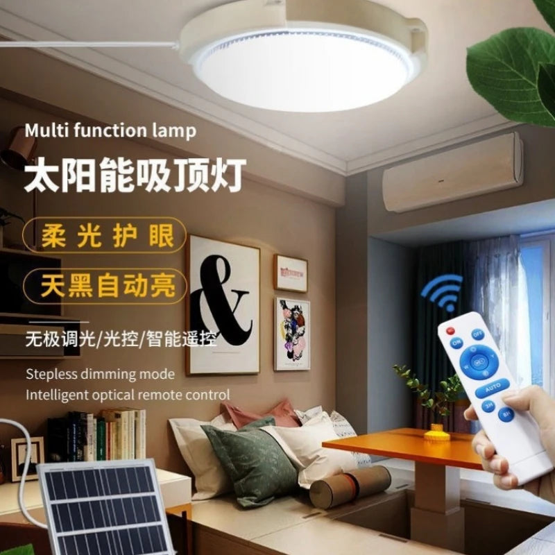 Solar Ceiling Light, Outdoor Indoor, Remote Control