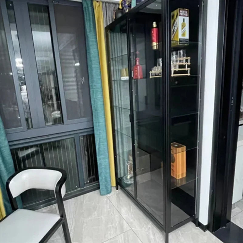 Glass Door Display Cabinet, Minimalist Light