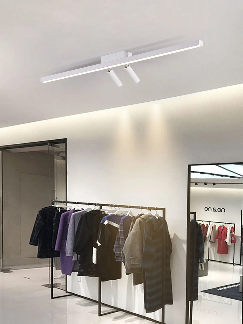 Ceiling Lamp Track Lighting, Black, White