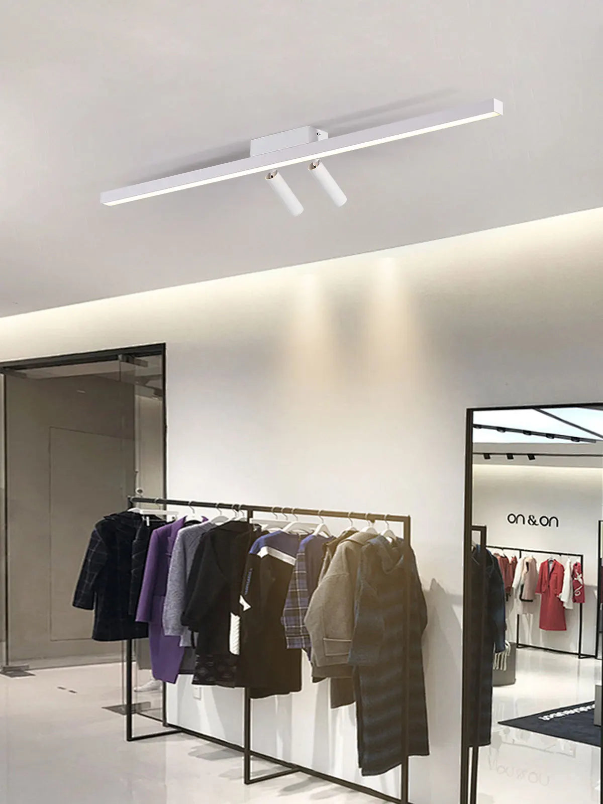 Ceiling Lamp Track Lighting, Black, White