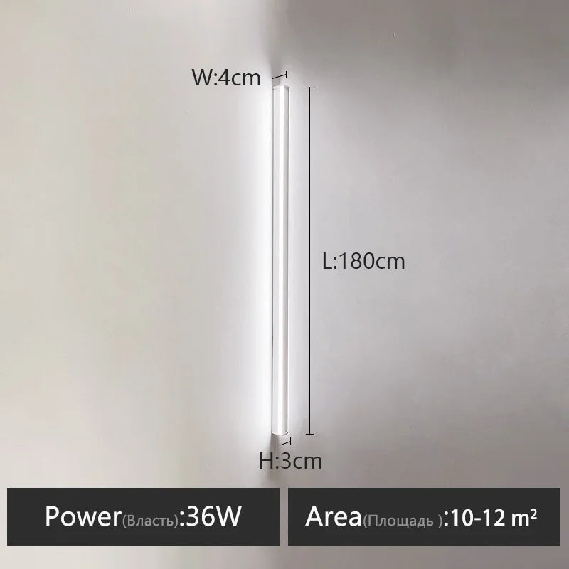 Wall lamp long strip black background