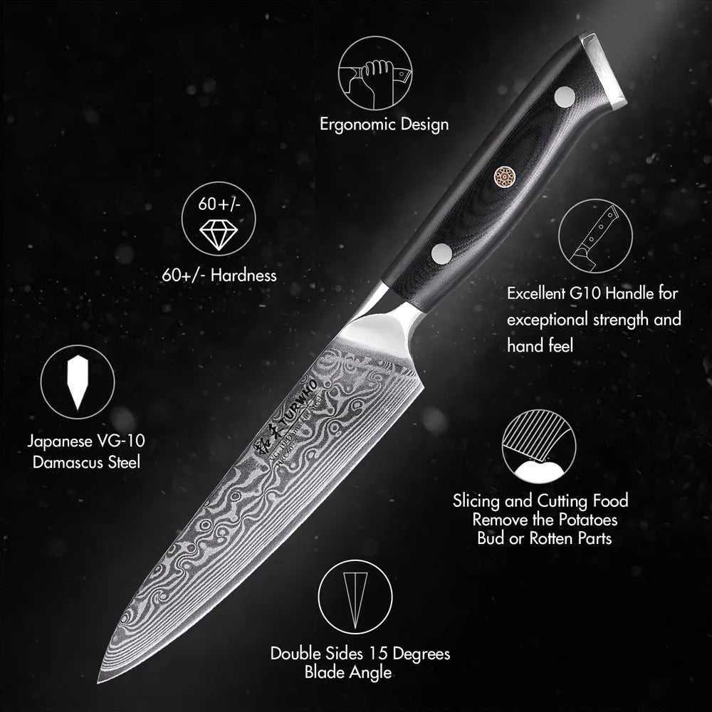 5" 67 Layer Damascus Steel Slicing, Paring Knife