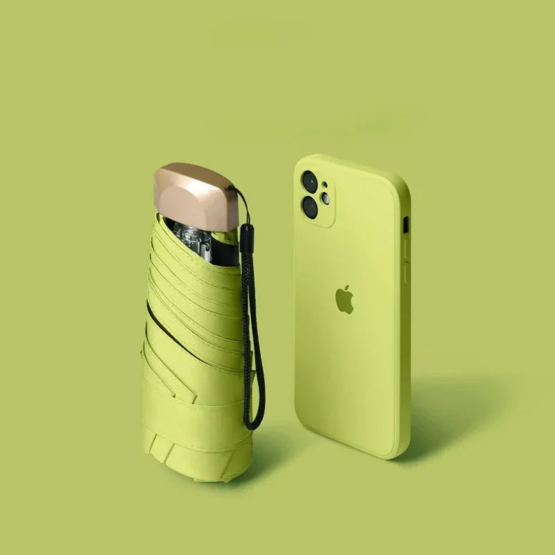 Mini Sun, Rain Pocket Umbrella, Vinyl, Folding