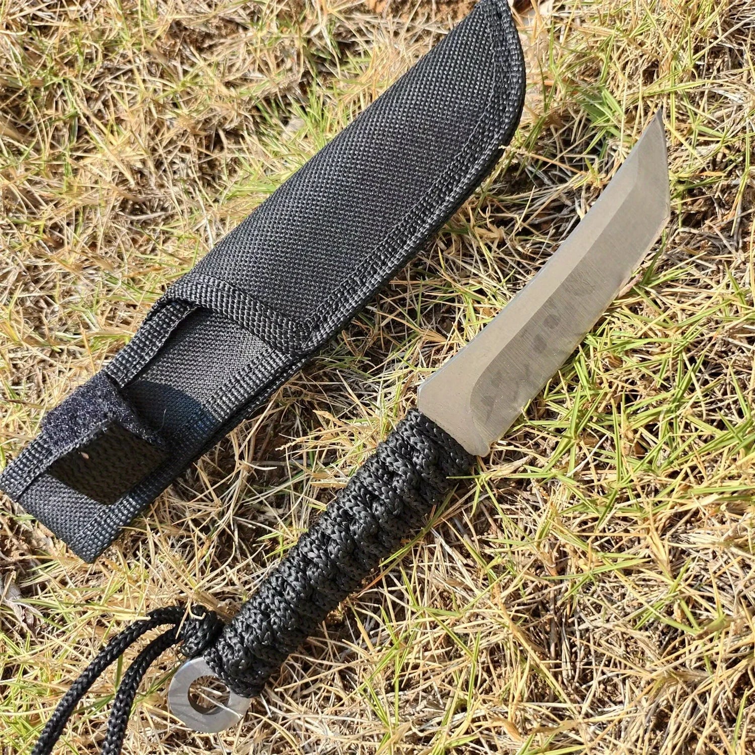 Mini Katana Knife, Paracord Handle, Nylon Sheath