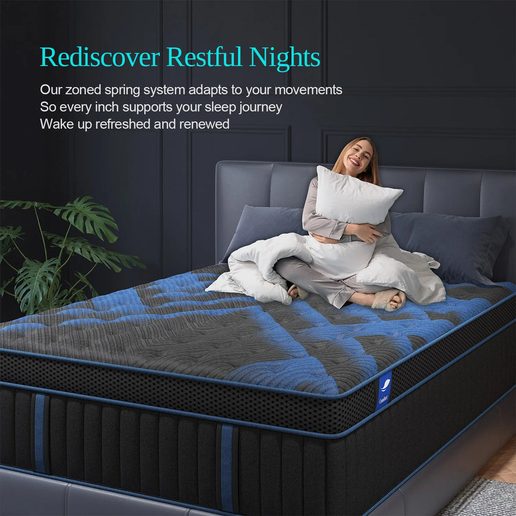 14" Gel Memory Foam Hybrid Mattress In A Box