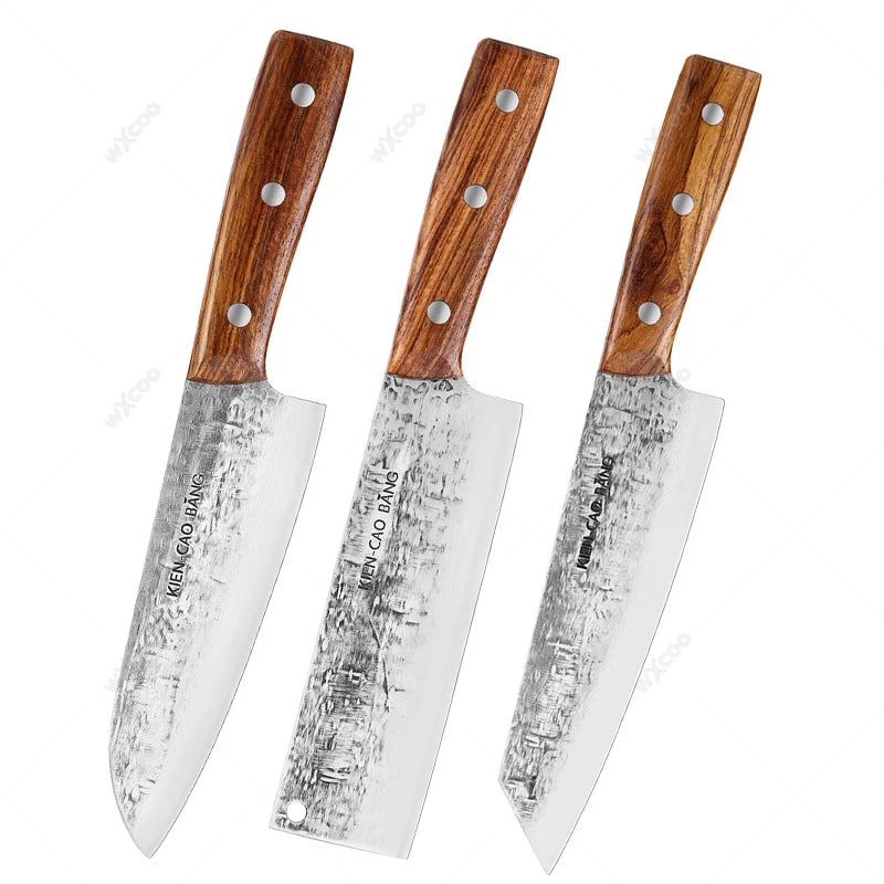 1-5pcs Japanese Kitchen Knives Set Stainless Steel Forged