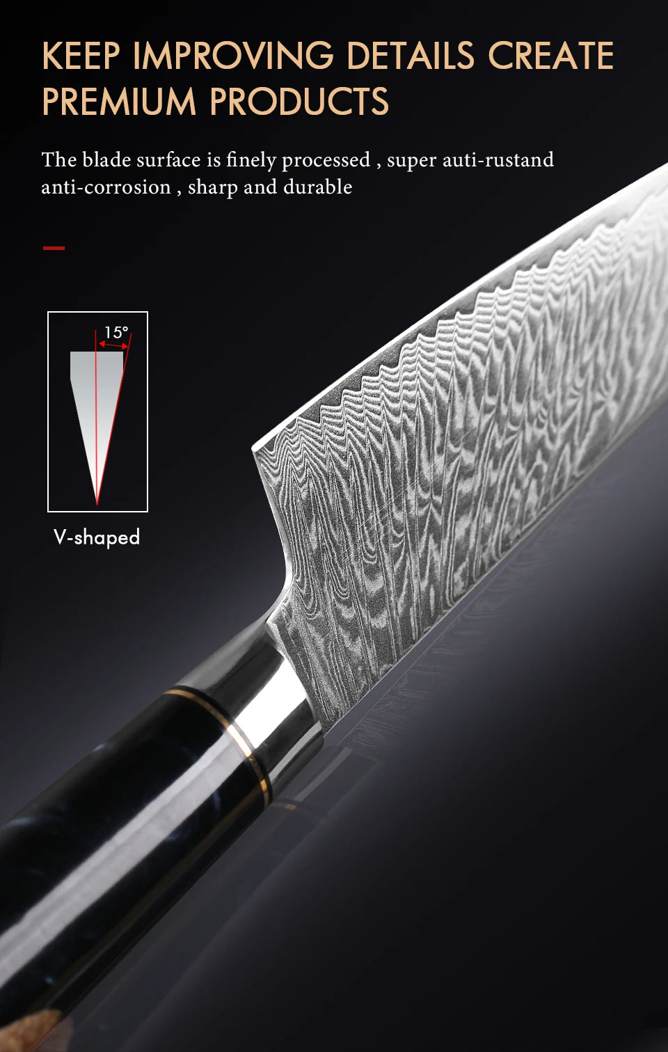 Damascus Kitchen Chef Knife High Carbon Steel