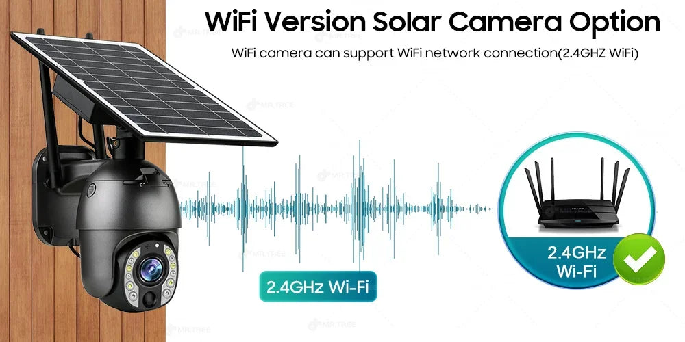 Solar Outdoor Surveillance Camera, 50X Zoom, Humanoid Tracking