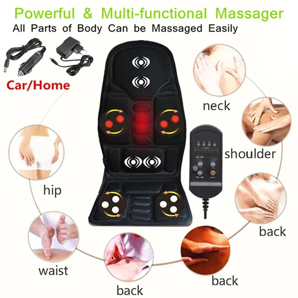 Portable Heating Vibrating Back Massager Chair Cushion
