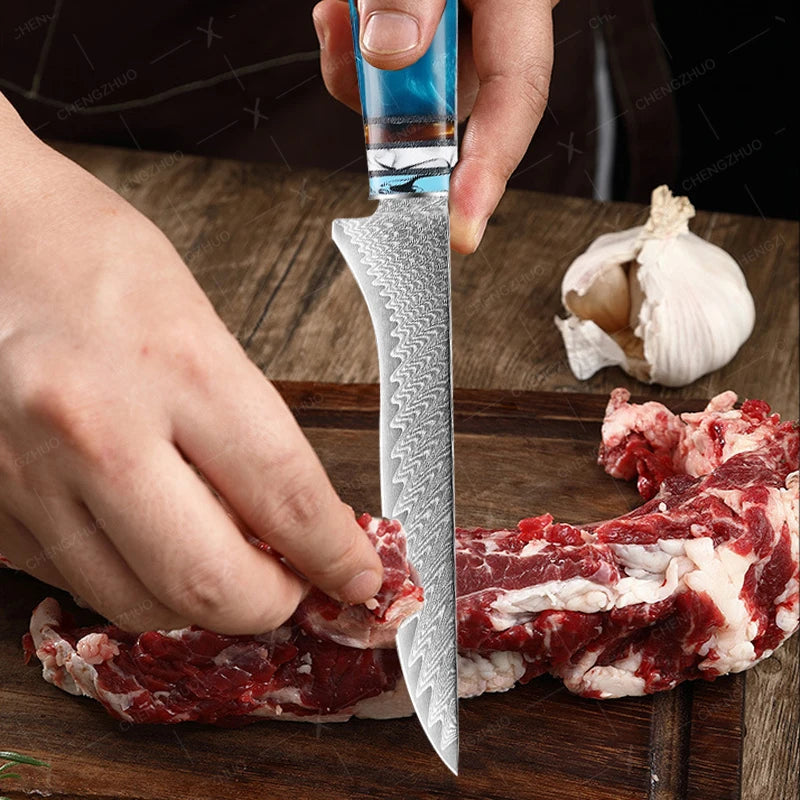 1-10pcs Japanese Damascus Kitchen Knives Set