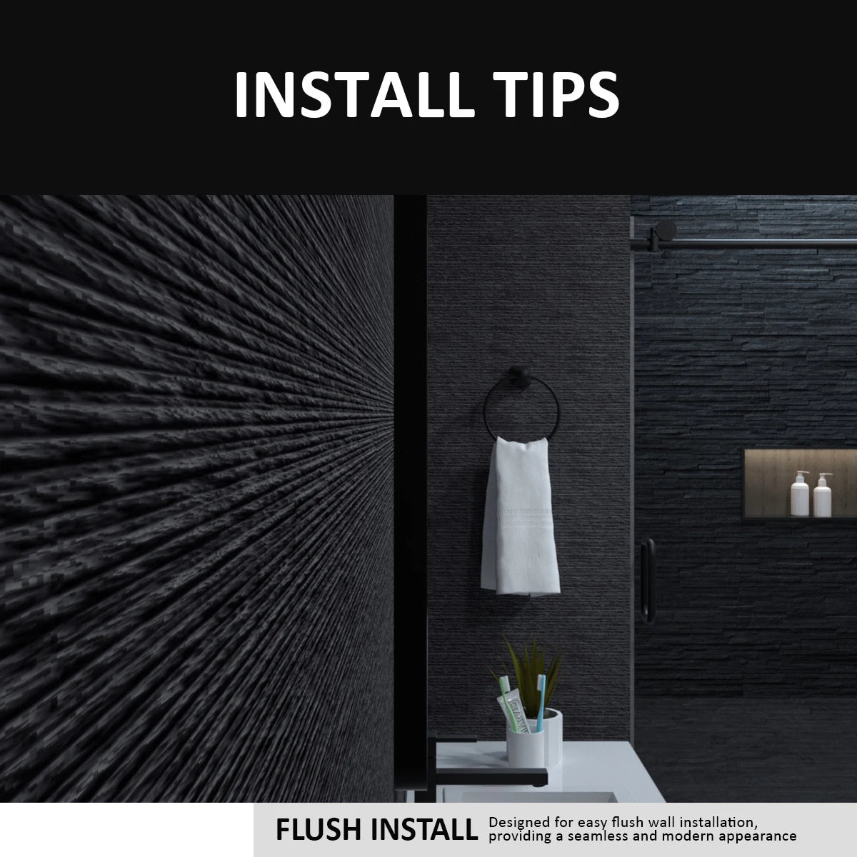 Matte Black Rectangle Wall Mirror