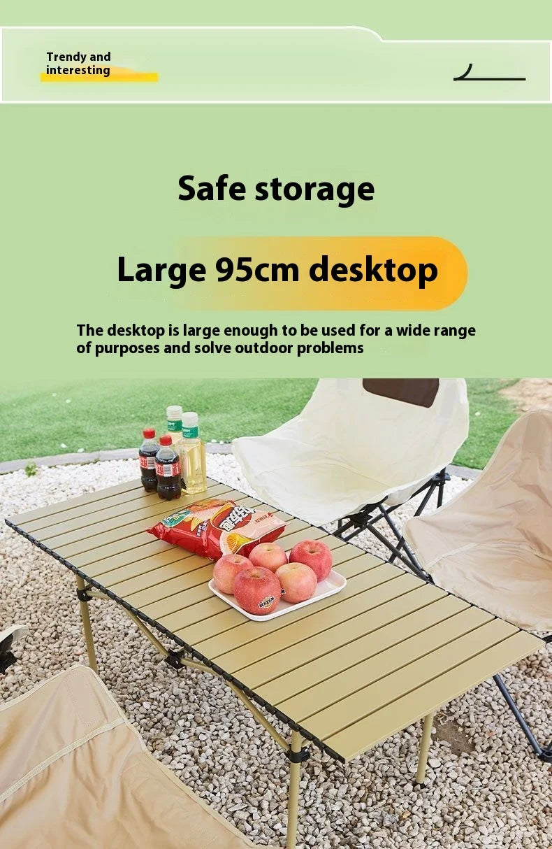 Aluminum Camping Table, Adjustable Height Fast Setup