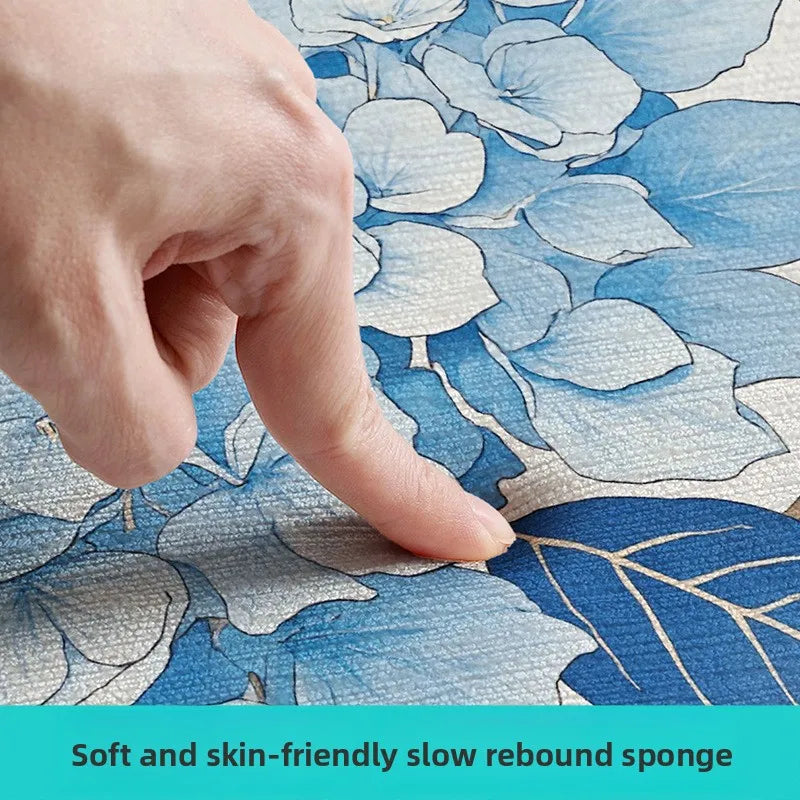 Floral Bath Mat Non-Slip Absorbent Quick Dry