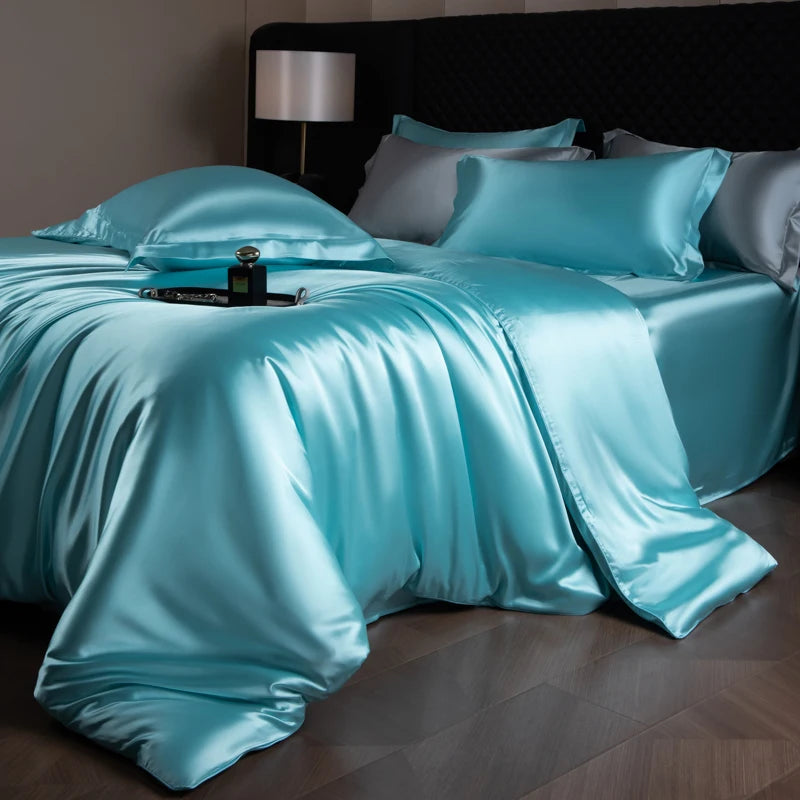 Silk Bedding Set, Duvet Cover, Fitted/Flat, Pillowcases