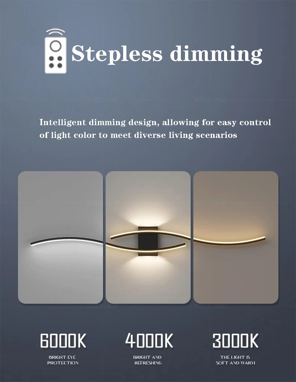 LED Wall Lamp, Smart Remote Control, Adjustable Color