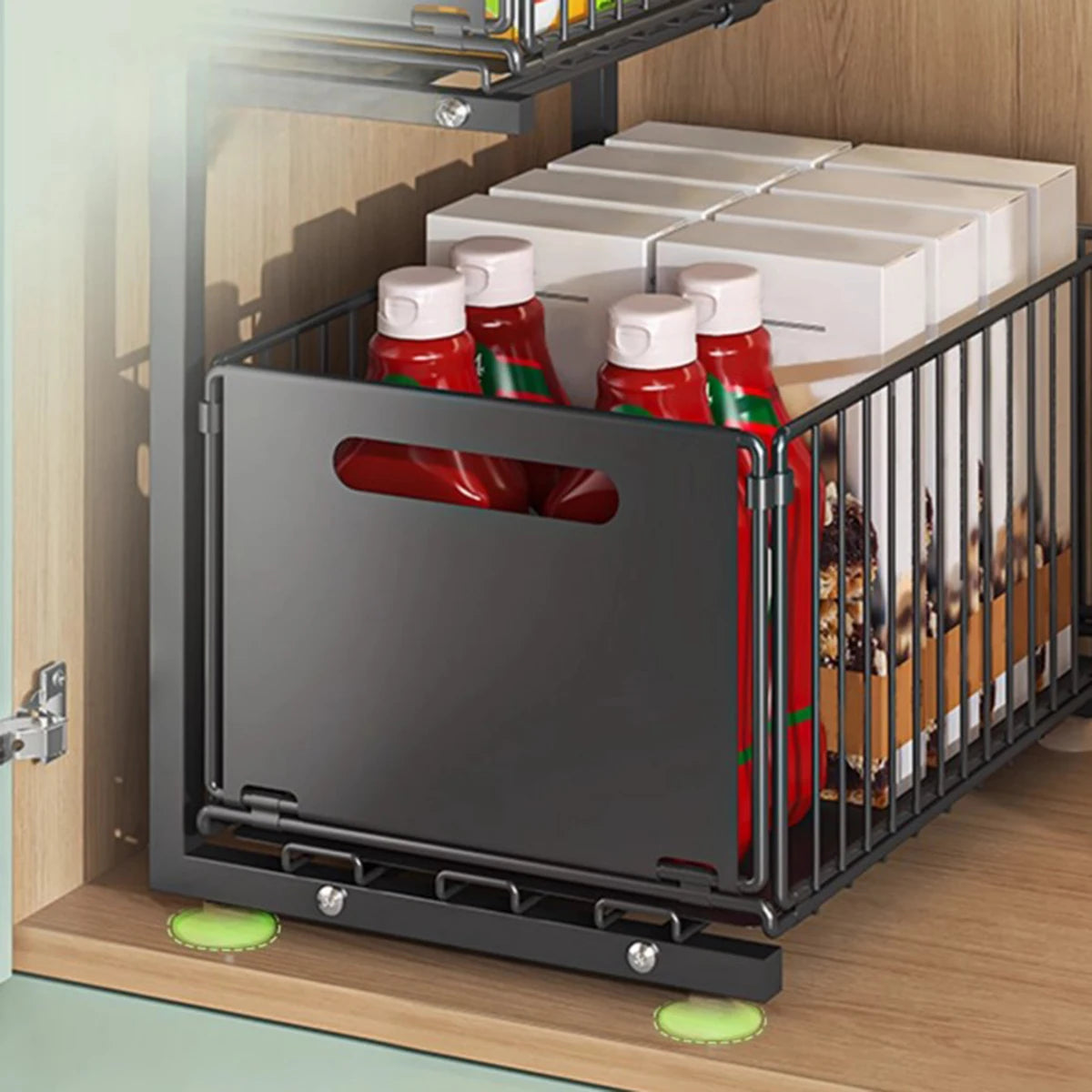 Under Sink Metal Pull Out Cabinet Organizer