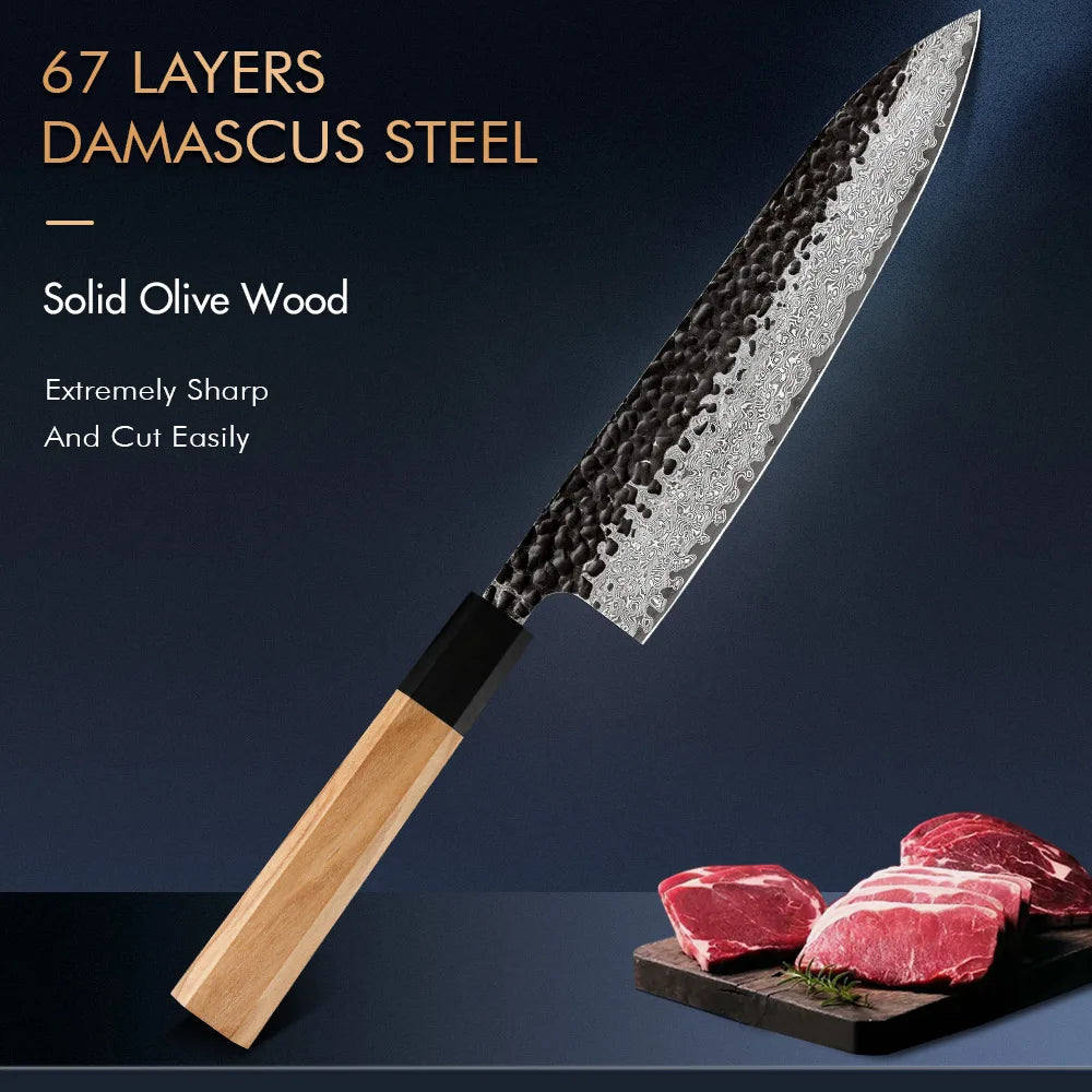 Japanese Chef's Knives 67 Layer Damascus Steel