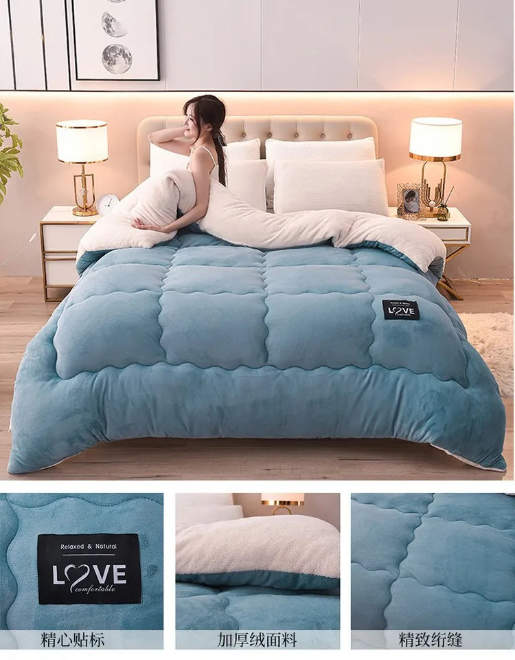 Lamb Wool, Cotton Quilt, Various Sizes, Colors