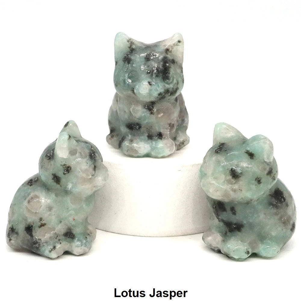 1.2" Mini Hand Carved Animal Kitty Figurine