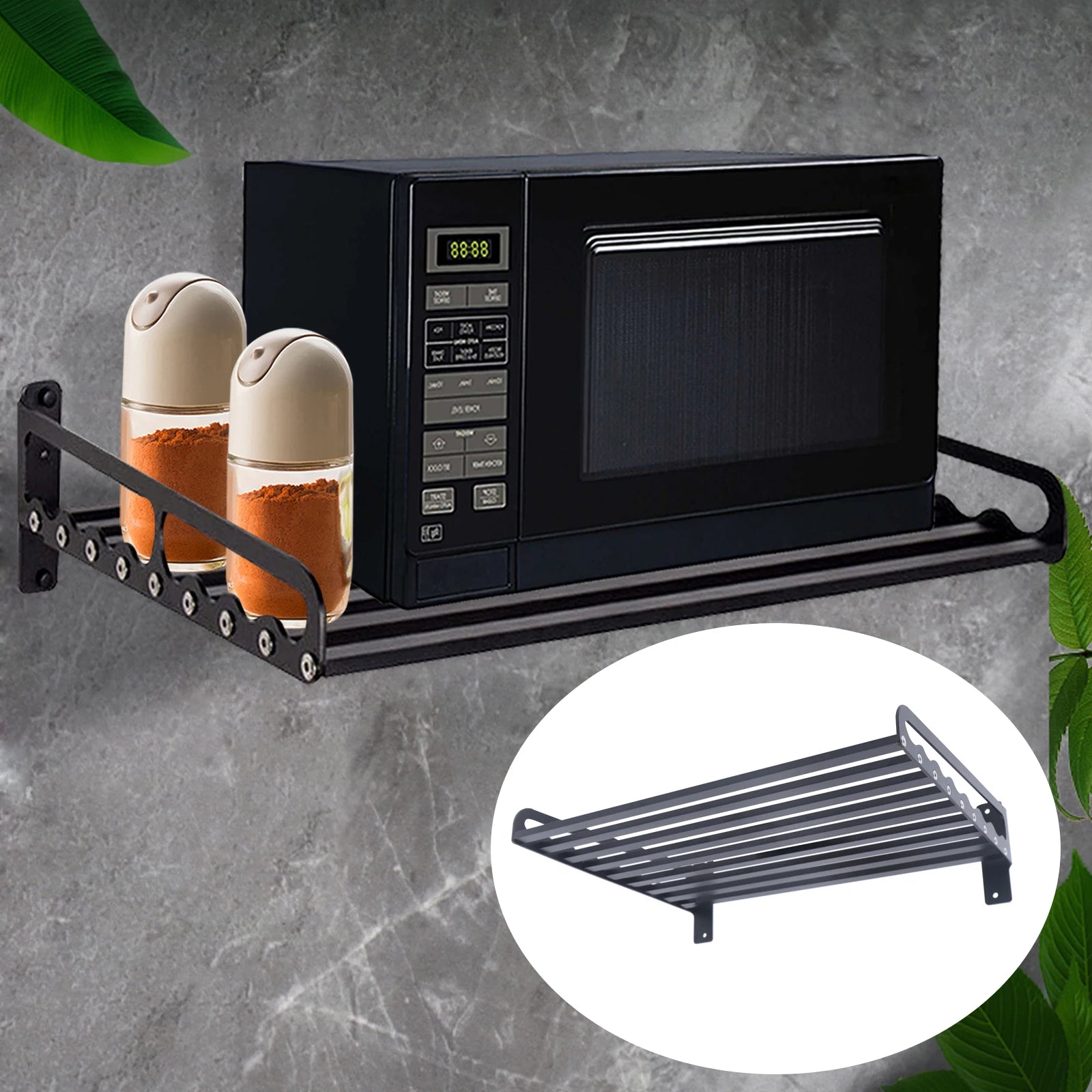 Wall-Mounted Microwave Oven Rack 50kg Capacity