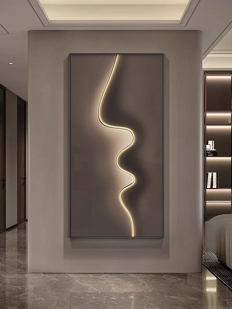 Abstract Line, Led Light, Hanging Mural Wall Lamp