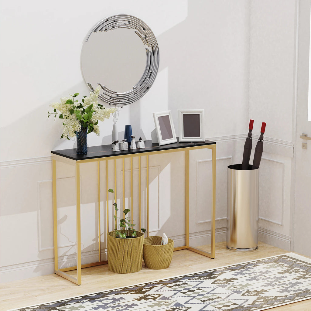 Marble Table Gold Metal Frame Storage Display