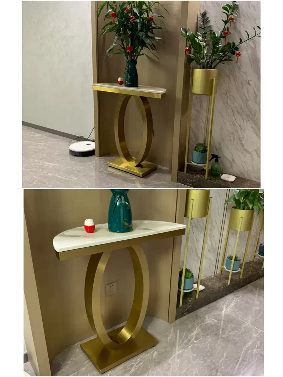 Metal Console Design Corner Table Living Room, Hallway