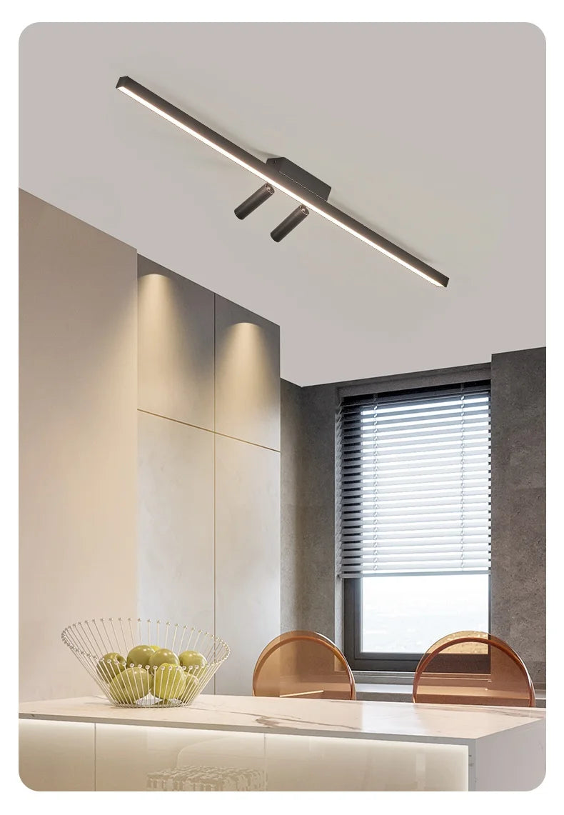 Ceiling Lamp Track Lighting, Black, White