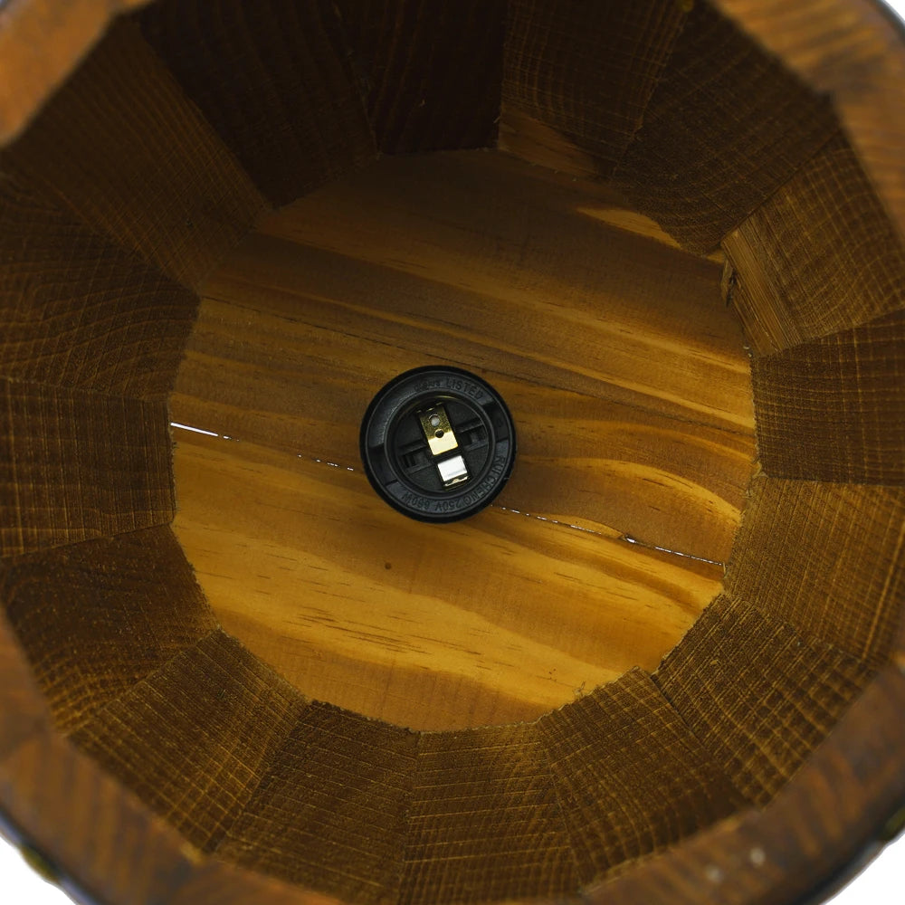 Wood Wine Barrel Pendant Light, Industrial Ceiling Lamp