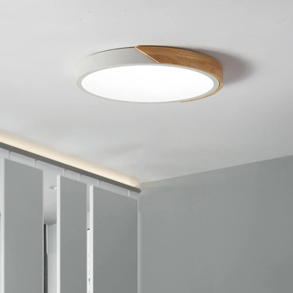 LED Ceiling Light, Wood Plus Multicolors