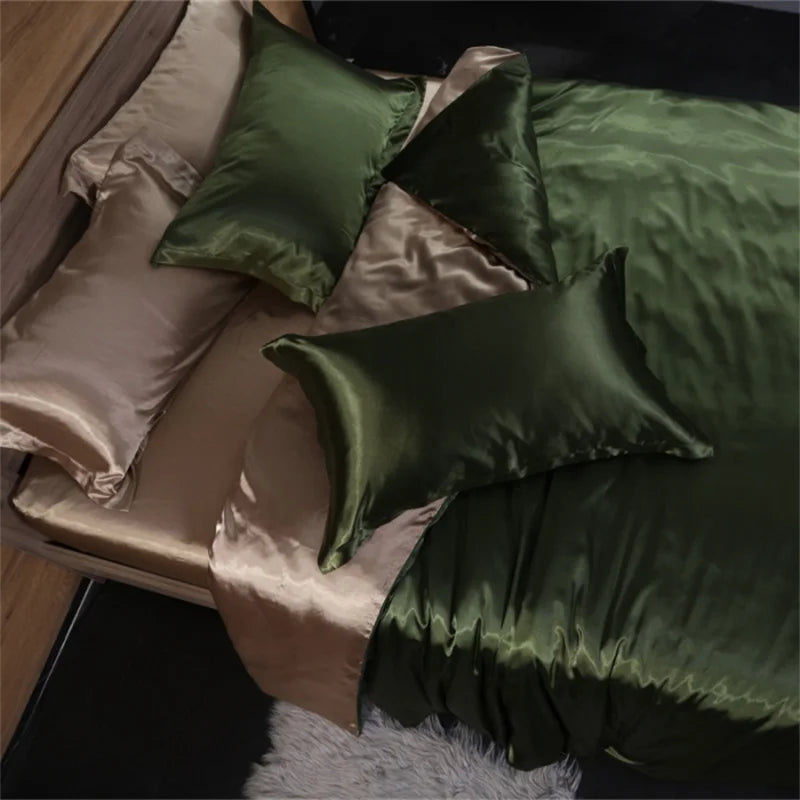 Satin Bedding Set, Duvet Cover, Sheets, Pillowcases