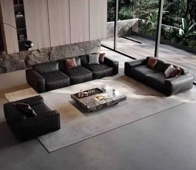 Composite Leather Sectional Apartment Sofa