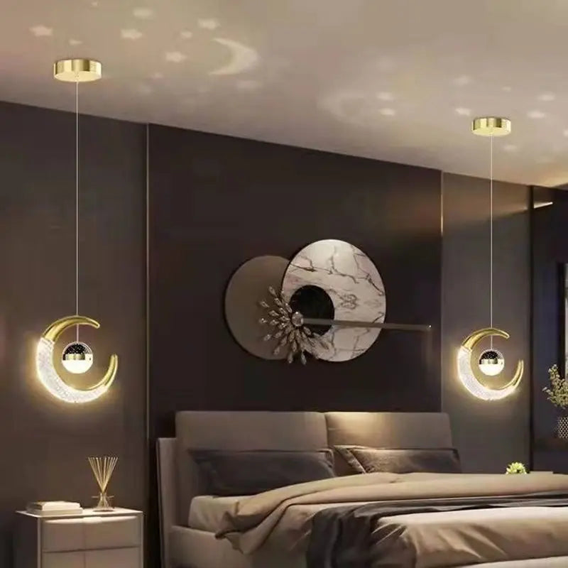 Starry Sky Projection Style Circular Led Pendant Light