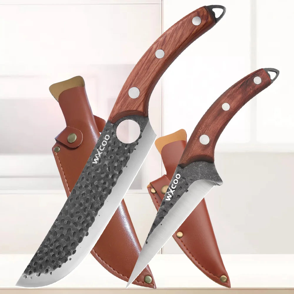 Handmade Forged Kitchen Knives 1-5 Pcs Set