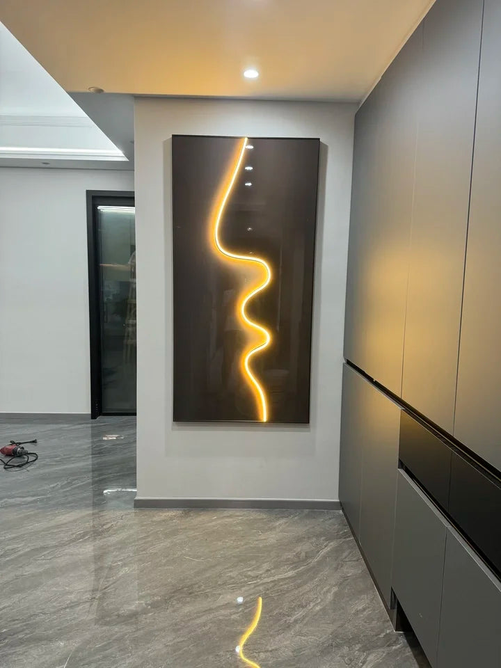 Abstract Line, Led Light, Hanging Mural Wall Lamp
