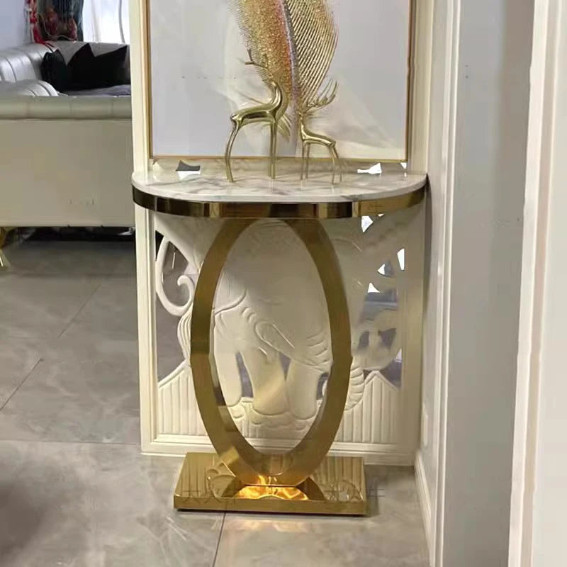 Metal Console Design Corner Table Living Room, Hallway