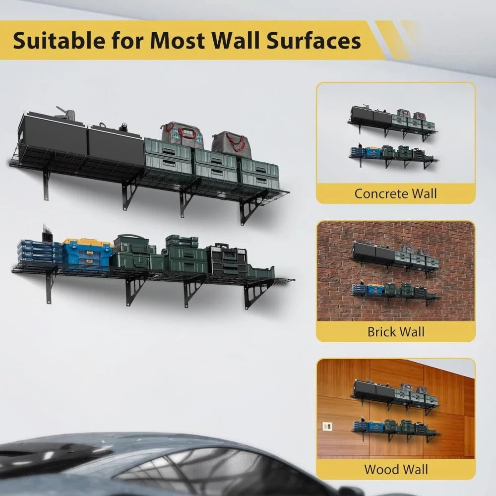 Garage Wall Shelving 2 Pcs 12x72 inch Wall Mounted