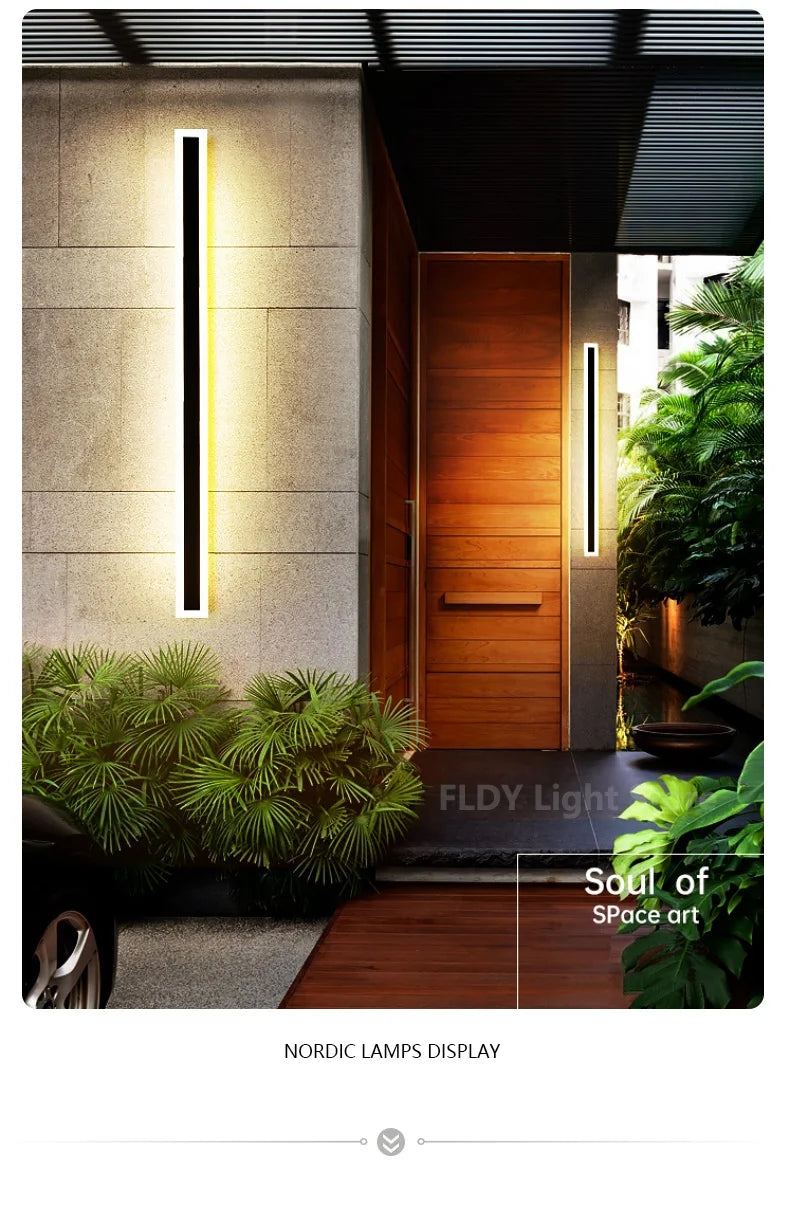 Long Strip Outdoor Waterproof Wall Garden Lights